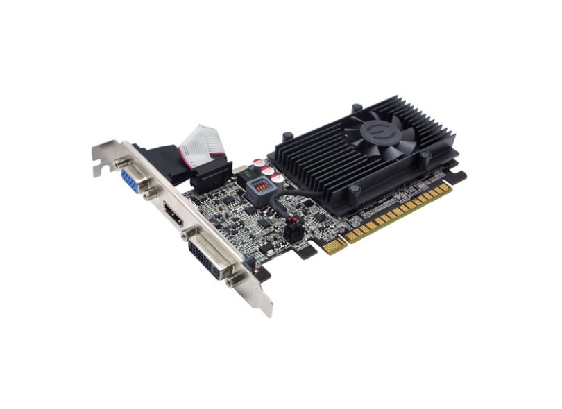 Placa de Video NVIDIA GeForce T 610 2 GB DDR3 64 Bits EVGA 02G-P3-2619-KR
