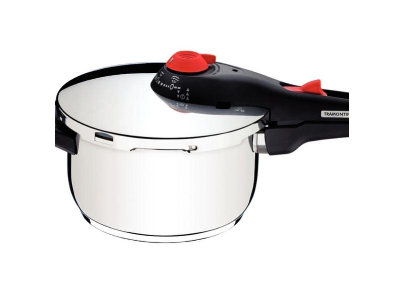 Panela de pressão aço inox 4,5 litros Solar Polida Tramontina 6