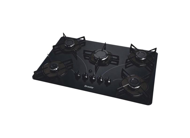 Fogão Cooktop Gás Braslar Pop 5 Bocas Preto 127v/220v