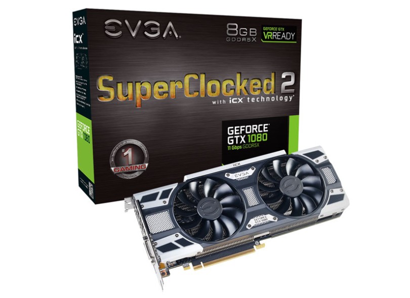 Placa de Video NVIDIA GeForce GTX 1080 8 GB GDDR5X 256 Bits EVGA 08G-P4-6583-KR