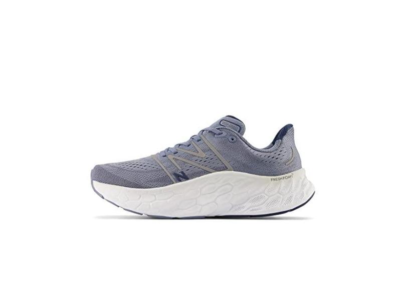 New Balance Fresh Foam X More V4 Tênis de corrida masculino, Cinza ártico/índigo natural, 41