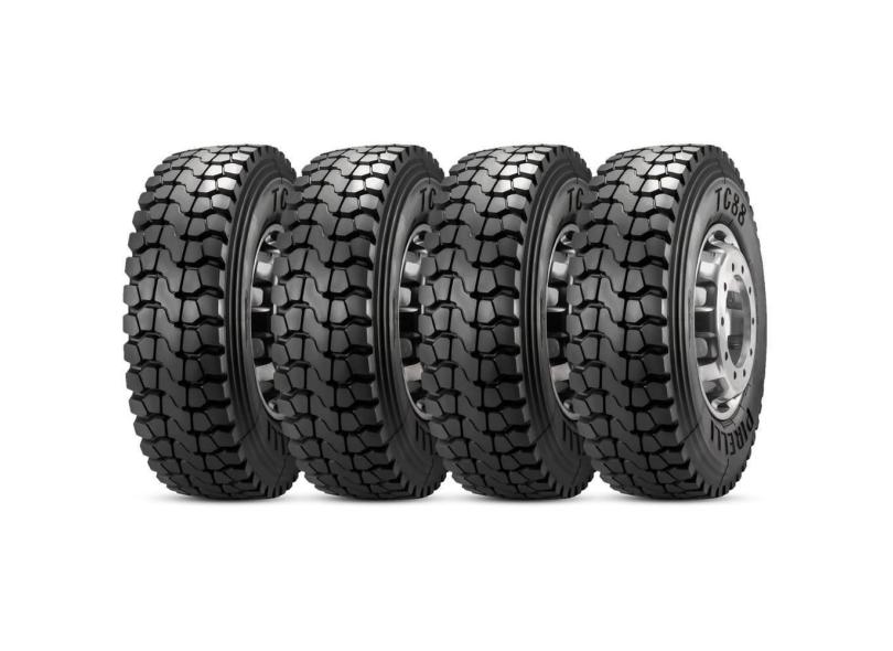 Kit 4 Pneu Pirelli 275/80r22.5 149l Tl Tg88 Borrachudo Misto