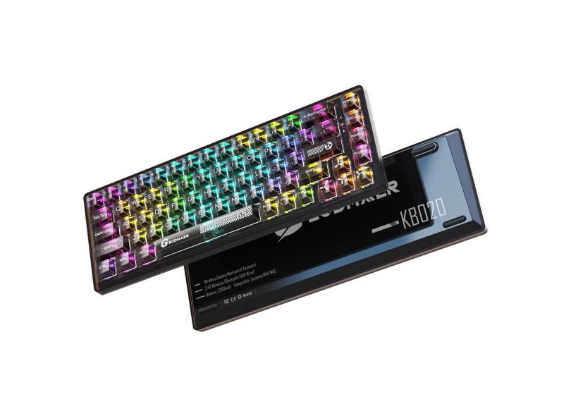 Teclado mecânico sem fio para jogos geodmaer 65% rgb