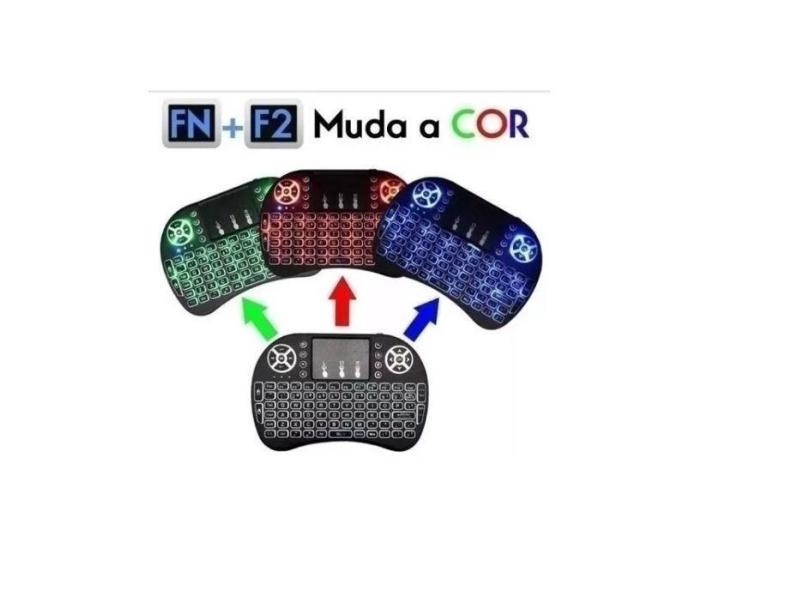 Mini Teclado Controle Sem Fio Para TV smart luz led touchpad