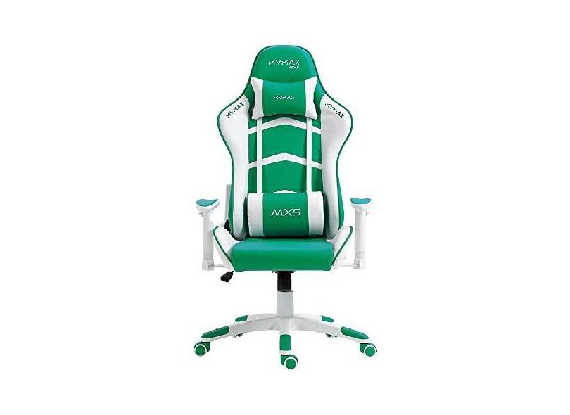 Cadeira Gamer Mx5 Giratória Branco e Verde - Mymax