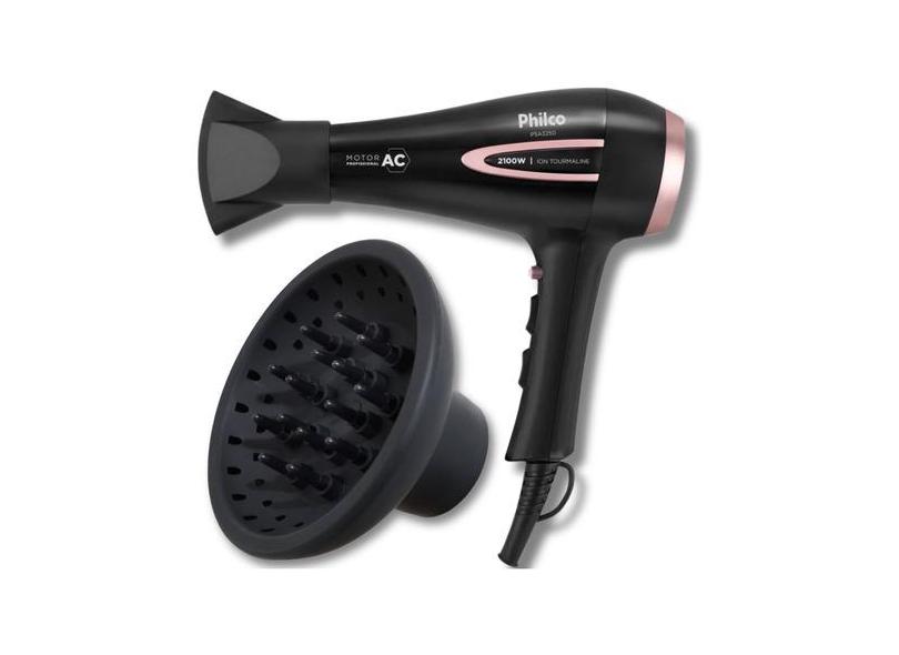 Secador De Cabelo Profissional Philco 2100w Íon Com Difusor PSA32500 com Difusor de Cachos