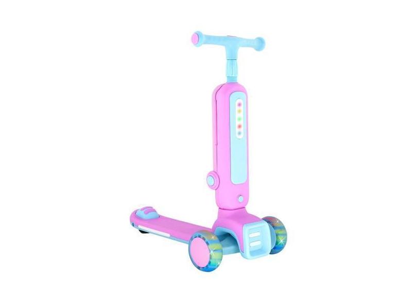 Patinete 2 em 1 Radical Infantil 3 Rodas em Pé ou Sentado Com Luz Som 