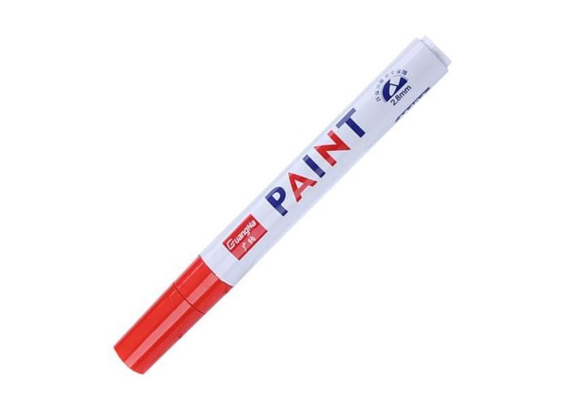 Caneta Paint Mark Pinta Metal Plástico Sola Tênis Pneu, Vermelho
