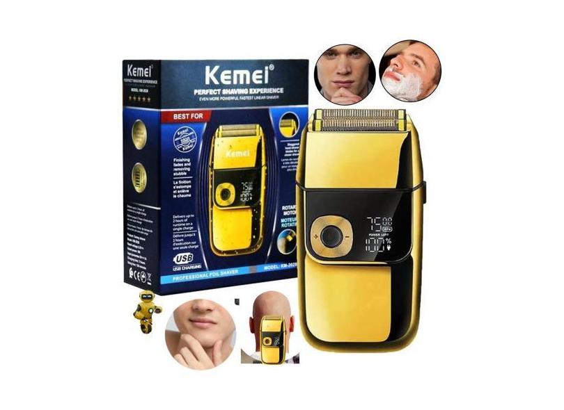 Barbeador Elétrico Kemei Km-2028 Shaver Velocidade Ajustável Display L