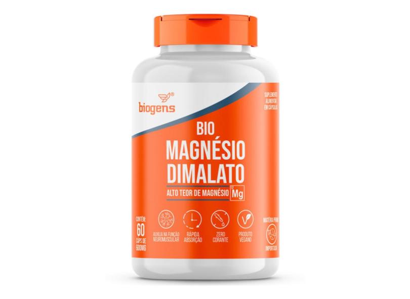 BIO MAGNéSIO DIMALATO VEGANO, ALTO TEOR, 60 CAPS, BIOGENS 