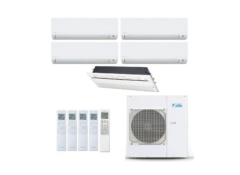 Ar-Condicionado Multi Split Inverter Daikin 38.000 BTUs (4x Evap HW 9.000 + 1x Evap Cassete 1 Via 18.000) Quente/Frio 220V