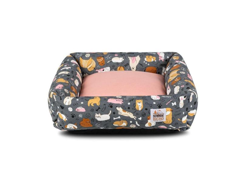 Cama de Cachorro Impermeável com Zíper Hanna 73x73 Aumigos Rose em