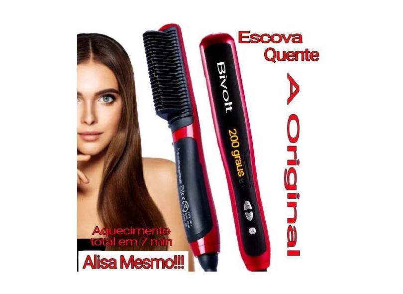 escova para cabelo cacheado secadora alisadora elétrica modeladora cab