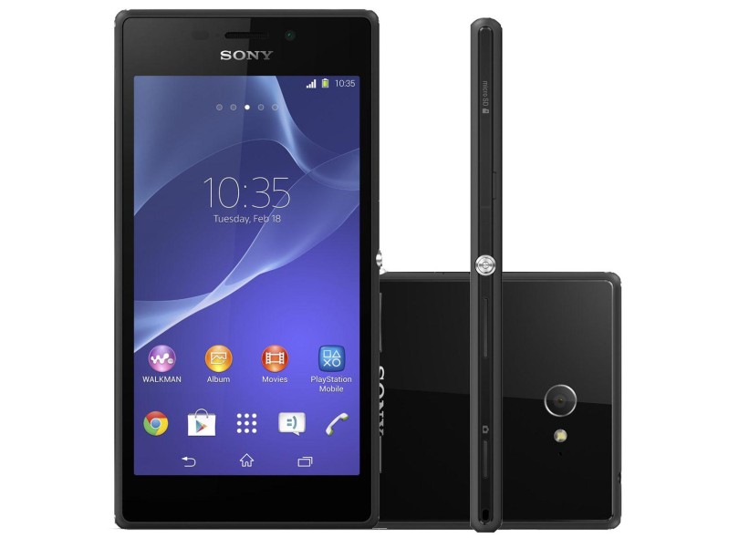 Smartphone Sony Xperia M2 D2306 Câmera 8,0 MP 8GB Android 4.3 (Jelly Bean) Wi-Fi 3G 4G