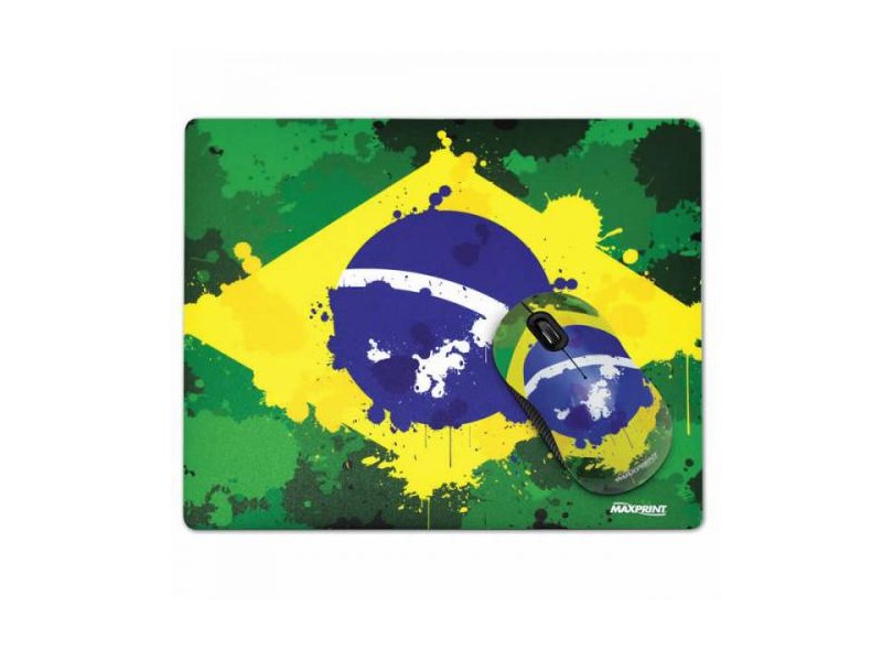 Mouse Óptico USB Bandeira Brasil 601050 - Maxprint