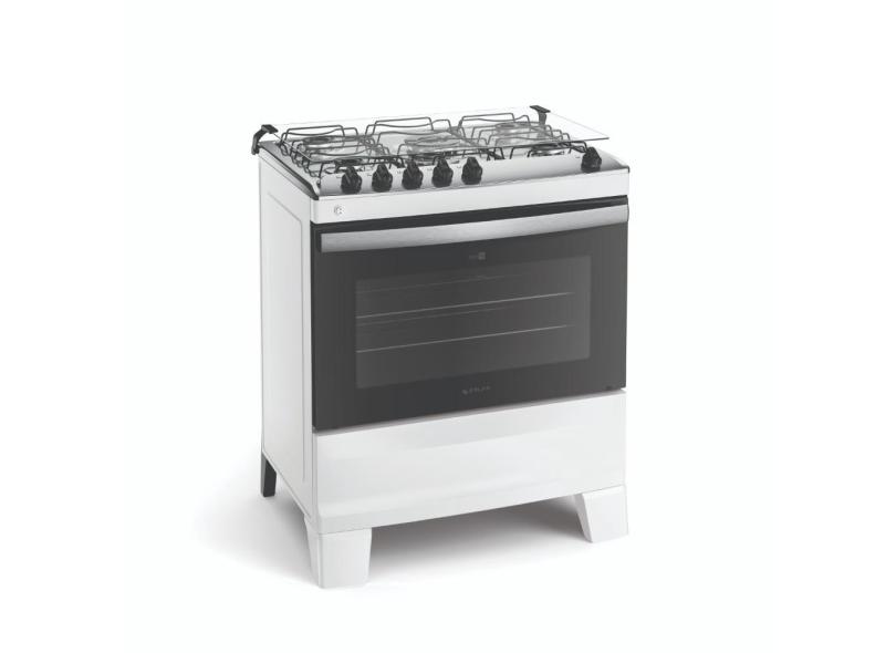 Fogão 5 Bocas Atlas Agile com Acendimento Automático e Forno 86L Branco Bivolt