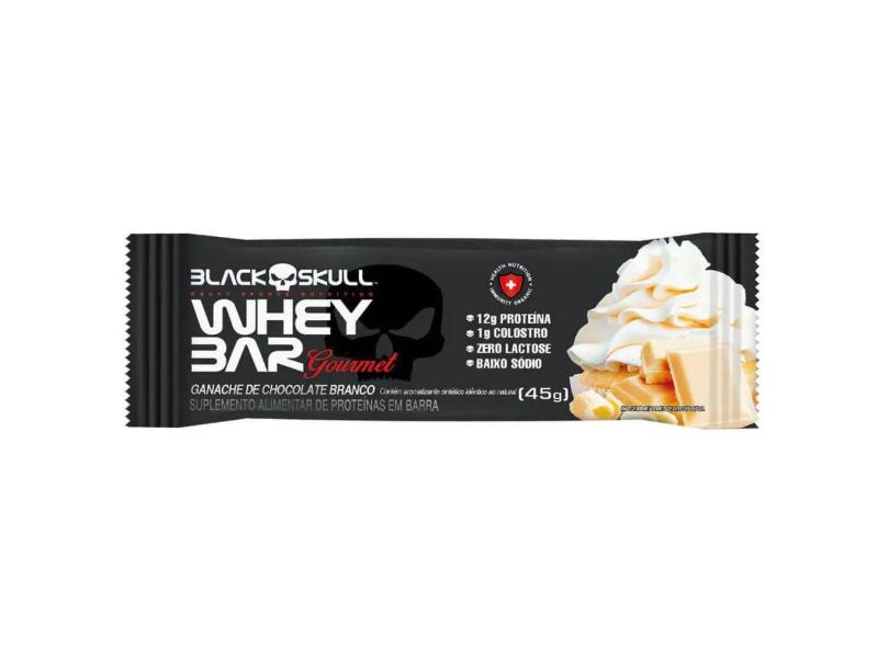 Whey Bar Goumet Black Skull - Zero Lactose - 12G De Proteína - (45G)