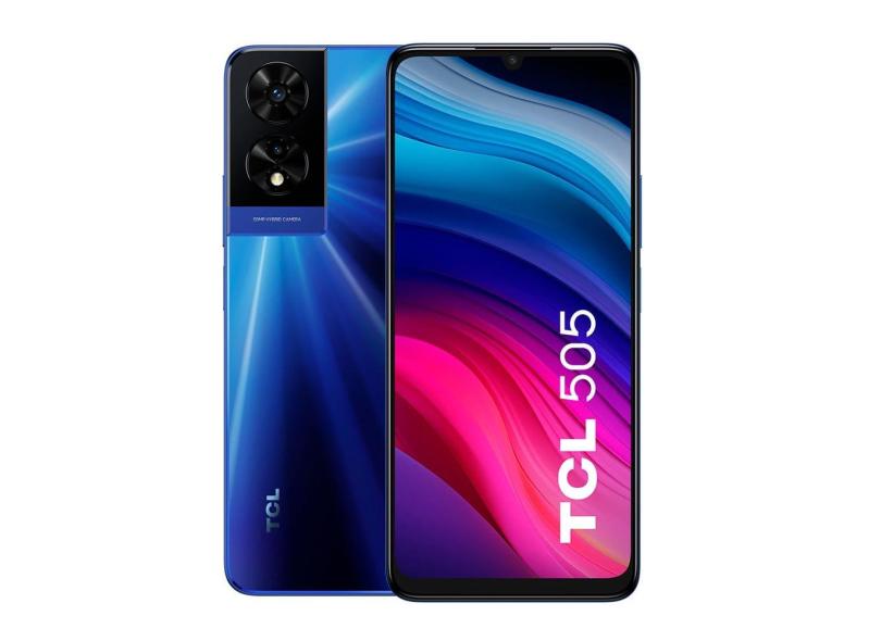 Smartphone TCL 505 T509K2 256GB 6.75&quot; Câmera 50MP Bateria de longa duração Azul