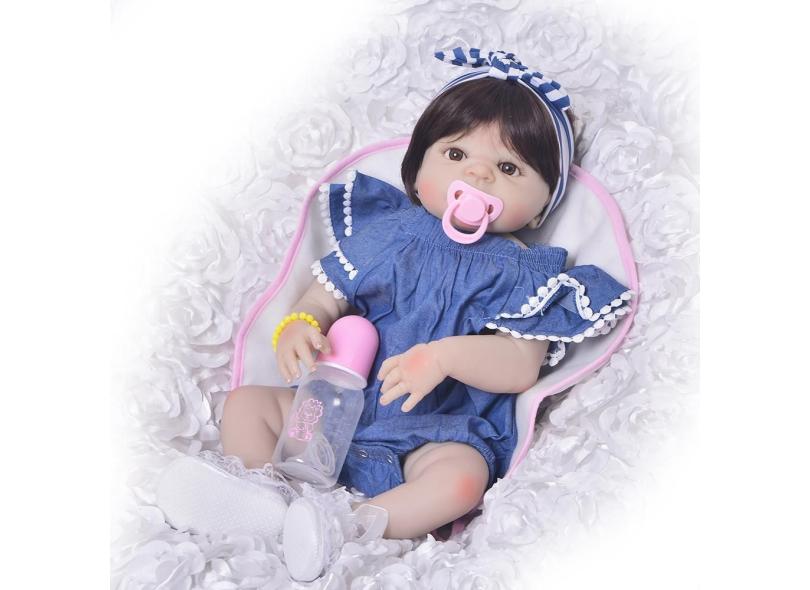 Bebê Reborn de Silicone - Boneca Bebê Reborn Menina Realista