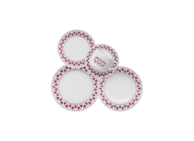 Aparelho de Jantar Redondo de Cerâmica 30 peças - Maia Oxford Porcelanas