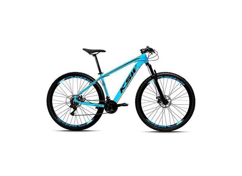 Bicicleta Aro 29 Ksw 27 Marchas Shimano, Freio Hidraulico/k7, Azul, Pr
