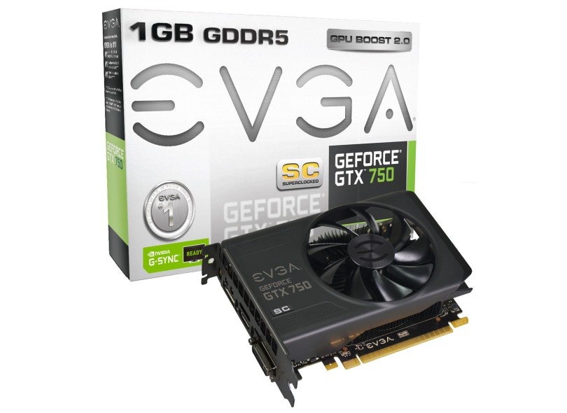 Placa de Video NVIDIA GeForce GTX 750 1 GB DDR5 128 Bits EVGA 01G-P4-2753-KR