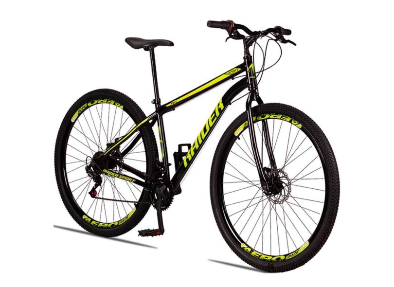 Bicicleta 29 Raider Sport Aço 21 Marchas Freio a Disco