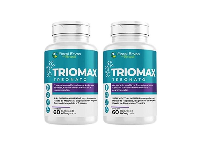 Triomax Treonato 2x 60 Cáp Magnésio Dimalato Cloreto Quelato