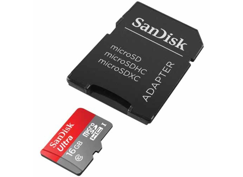 Cartão de Memória SDHC com Adaptador SanDisk Ultra 16 GB SDSDQUAN-016G-G4A