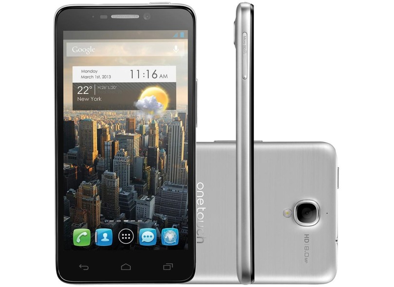 Smartphone Alcatel Idol 6030D Câmera 8,0 MP 2 Chips 16GB Android 4.1 (Jelly Bean) Wi-Fi 3G