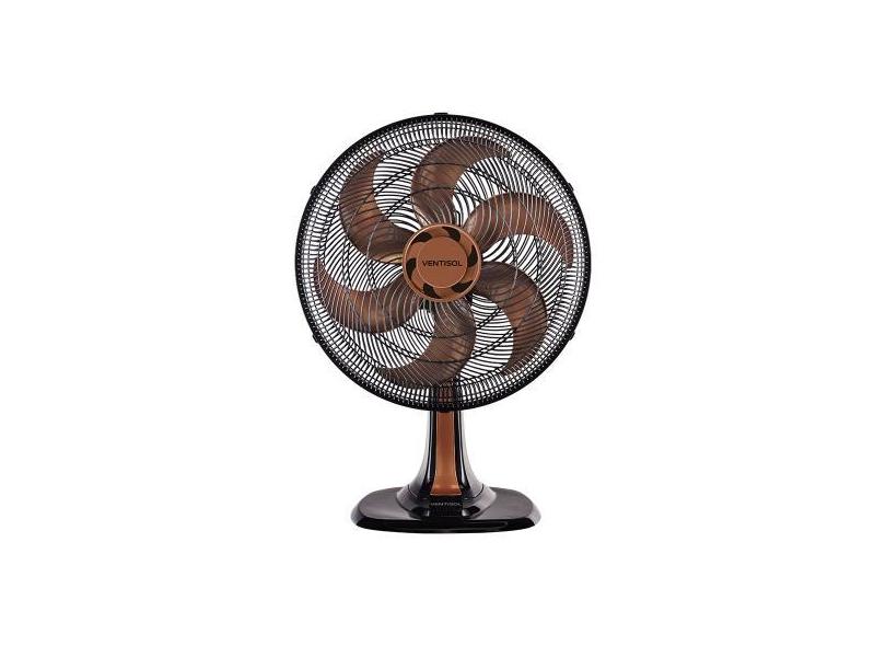 Ventilador De Mesa Bronze Turbo 40Cm 6 Pas Oscilante Ventisol 220V
