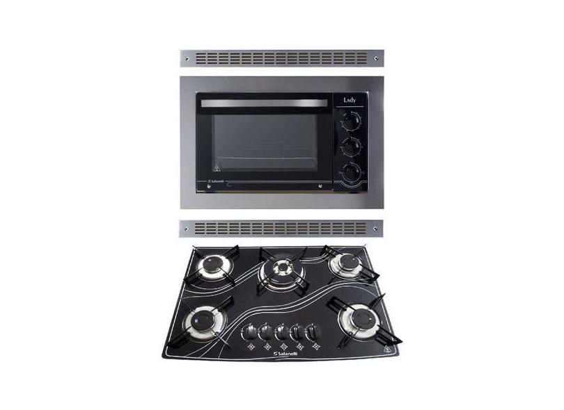 Kit Forno Elétrico Embutir E Cooktop Tripla Chama Safanelli FE/TRI500
