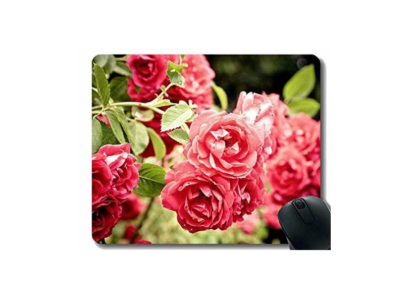 Mouse pad de borracha antiderrapante para jogos, mouse pad com base de borracha antiderrapante e rosas e flores