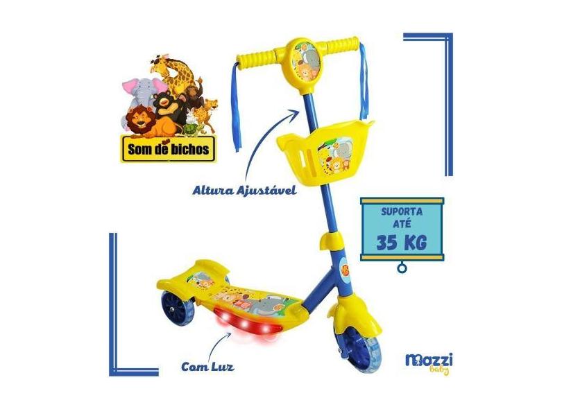 Patinete Infantil 3 Rodas Tema Floresta Divertida Musical Dm