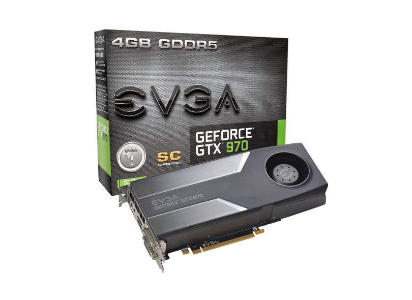 Placa de Video NVIDIA GeForce GTX 970 4 GB DDR5 256 Bits EVGA 04G-P4-1972-KT