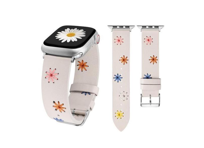 Watch Band Wearlizer Daisy Soft Leather para mulheres Apple