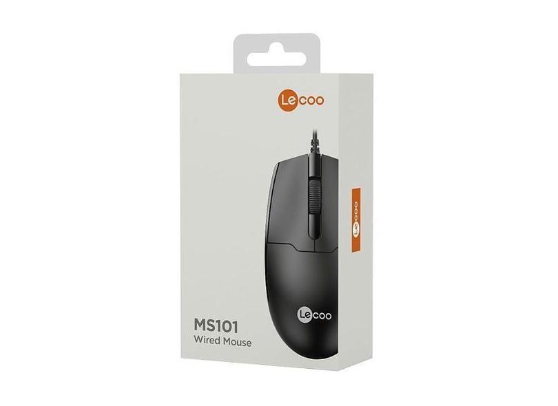Mouse Convencional com Fio USB 1200DPI MS101 Lecoo