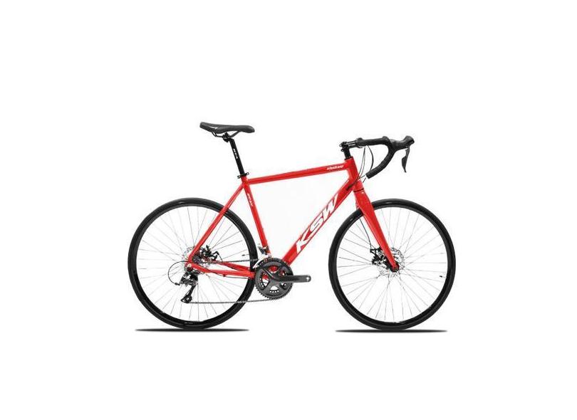 Bicicleta Speed Road Aro 700 KSW Grupo 2x9 Marchas 18V Tipo Gravel, Ve