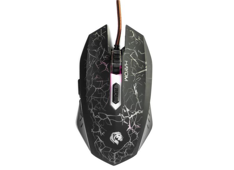 Mouse Gamer C/fio Mu-2912 Hayom 2400dpi 6 Botões Com Led RGB