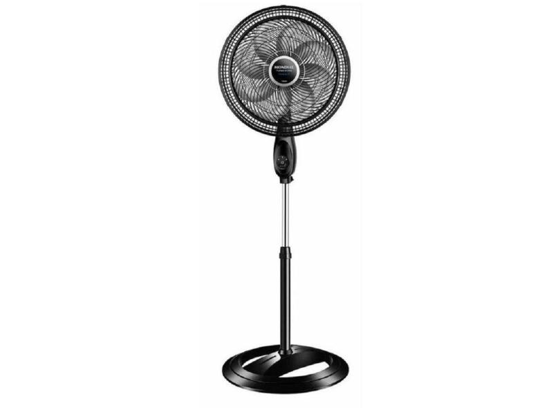 Ventilador De Coluna 40cm 8pás Super Turbo Tech Mondial Preto Com Prata 220V