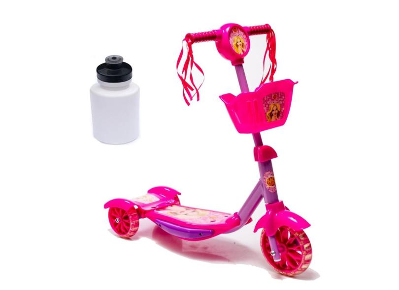 Patinete 3 Rodas Infantil Musical Dm Toys Menina + Garrafa