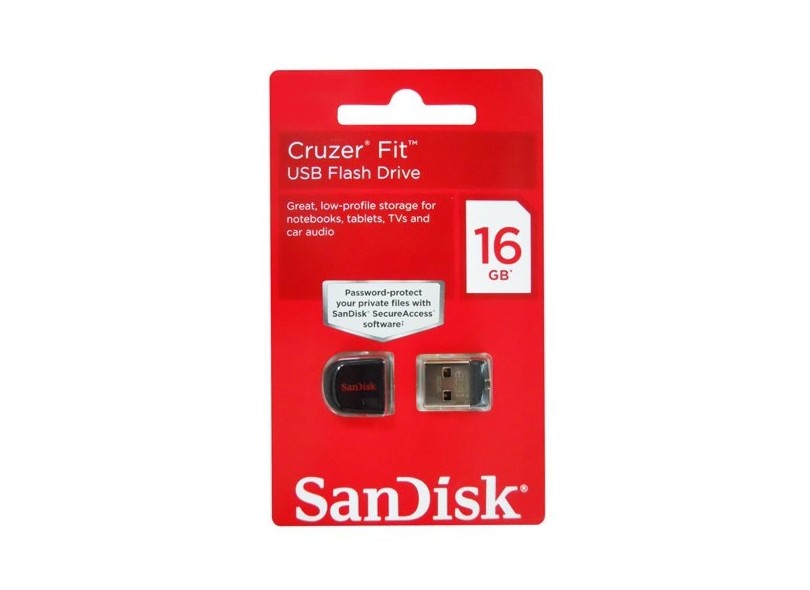 Pen Drive SanDisk Cruzer Fit 16GB USB 2.0 SDCZ33-016G