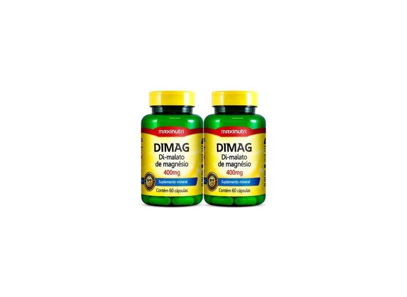 2 Potes Dimag Magnésio Dimalato 400mg 60 Cps Maxinutri com o Melhor ...
