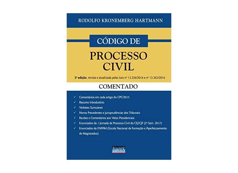 Código de Processo Civil. Comentado - Rodolfo Hartmann - 9788576269724