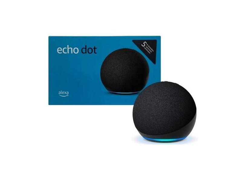 Echo Dot 5 Geraçao Smart Speaker Com Alexa -  Glacier Black Preta