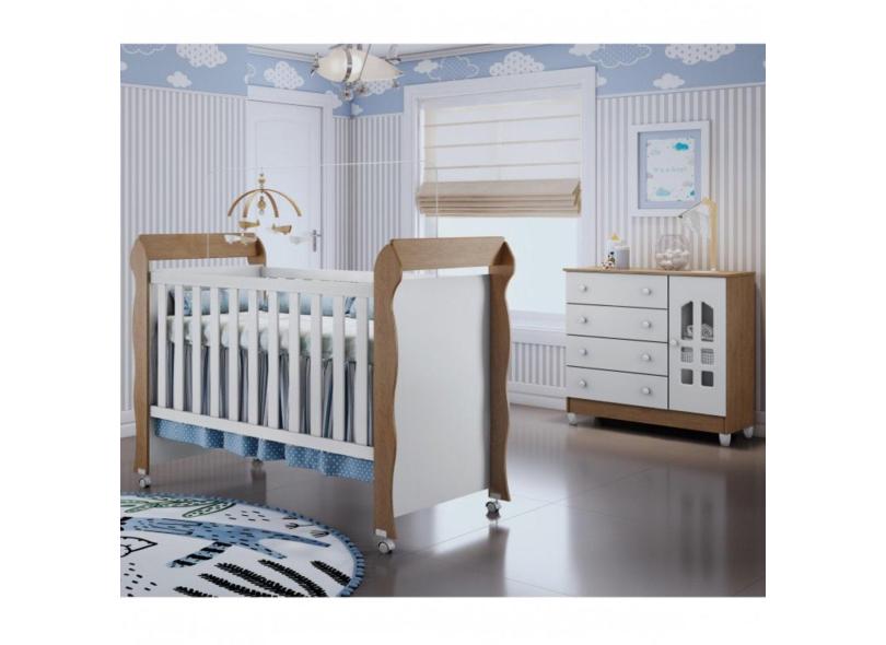 Quarto De Bebê Selena Com Cômoda E Berço Mirelle Carolina Móveis Amadeirado  com o Melhor Preço é no Zoom