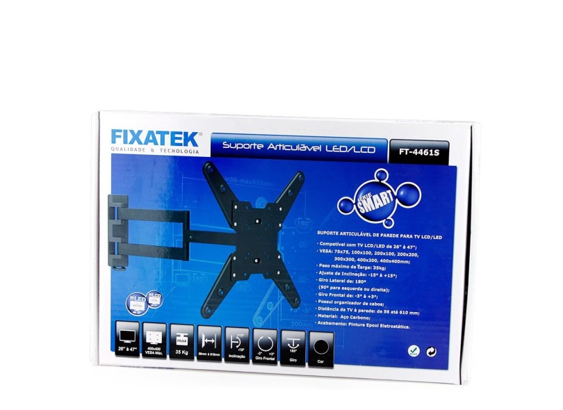 Suporte para TV LCD/LED/Plasma Parede Articulado 26" a 47" Fixatek SMART FT-4461S