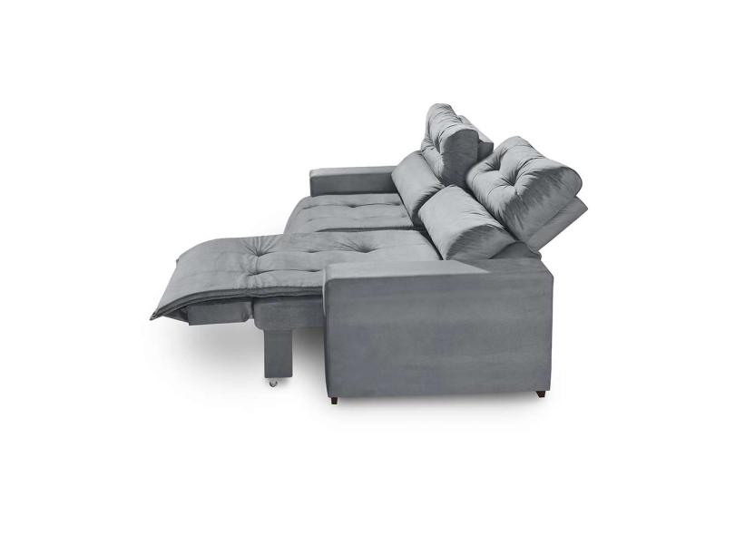 Sofá 3 lugares Retrátil Reclinável Suede Canova II Mobly