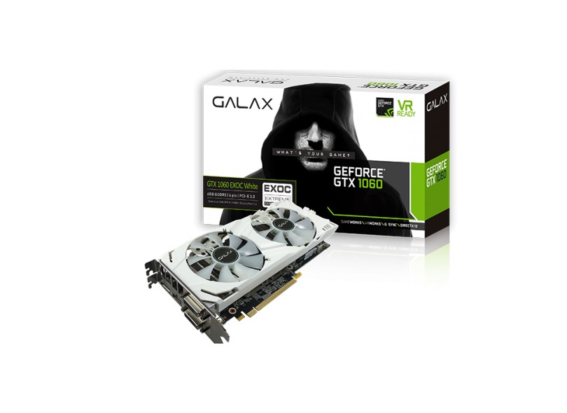 Placa de Video NVIDIA GeForce GTX 1060 6 GB GDDR5 192 Bits Galax 60NRH7DVM3VW