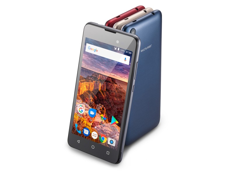 Smartphone Multilaser MS50L 8GB 8.0 MP 2 Chips Android 7.0 (Nougat) 3G Wi-Fi